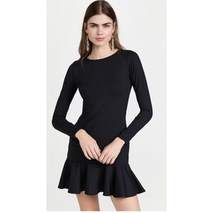 Susana Monaco Black Ruffle Hem Dress